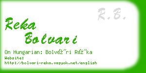 reka bolvari business card